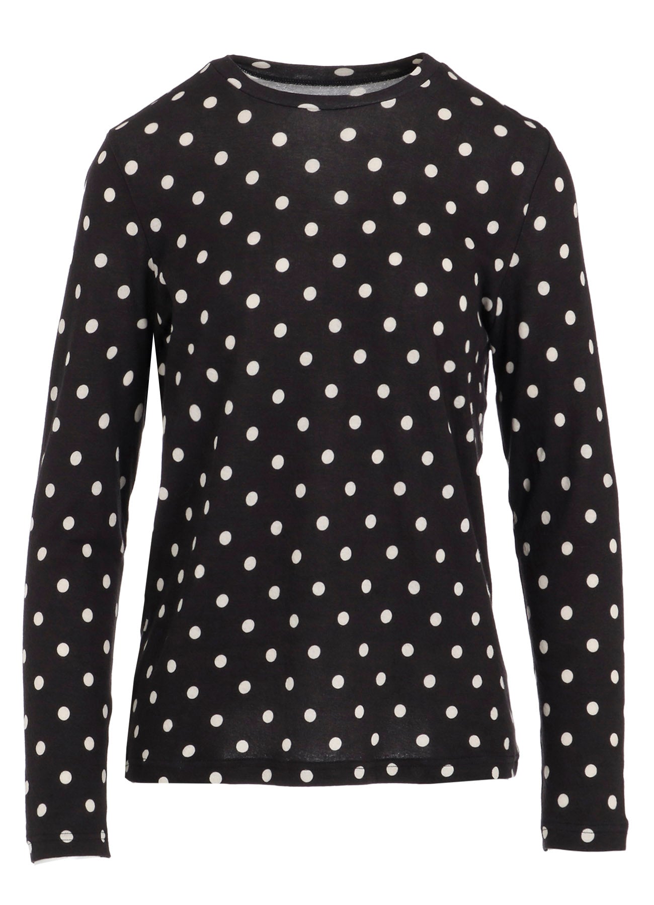 80/1 DUAL-LAYER JERSEY DOT PRINT CREW NECK SHIRT