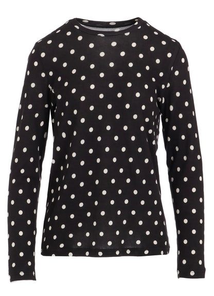 80/1 DUAL-LAYER JERSEY DOT PRINT CREW NECK SHIRT