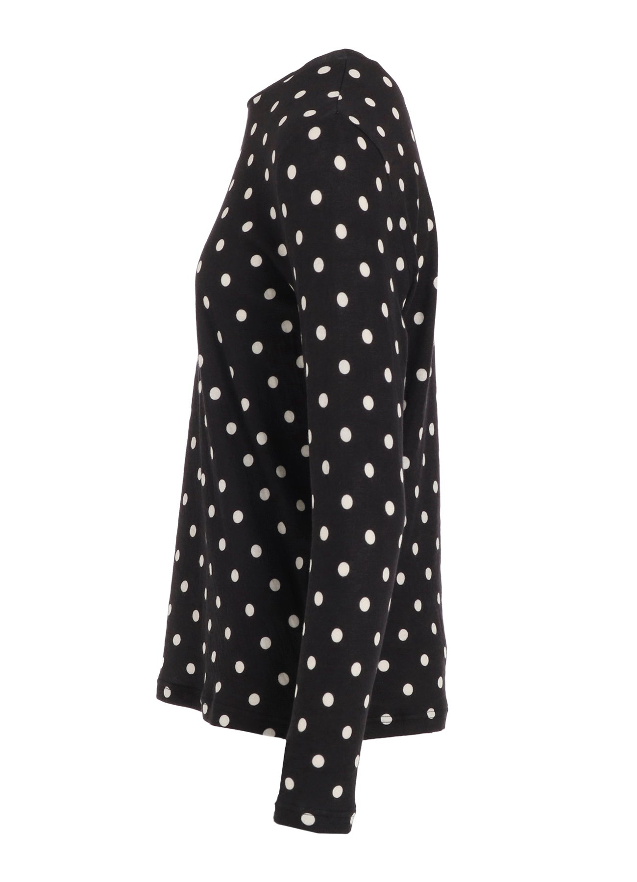 80/1 DUAL-LAYER JERSEY DOT PRINT CREW NECK SHIRT