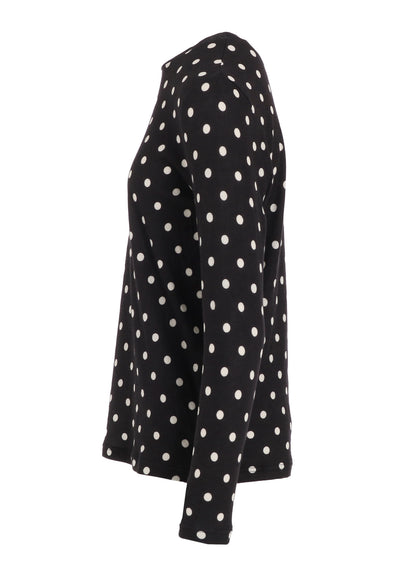 80/1 DUAL-LAYER JERSEY DOT PRINT CREW NECK SHIRT