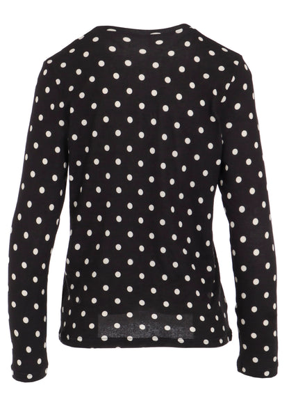80/1 DUAL-LAYER JERSEY DOT PRINT CREW NECK SHIRT