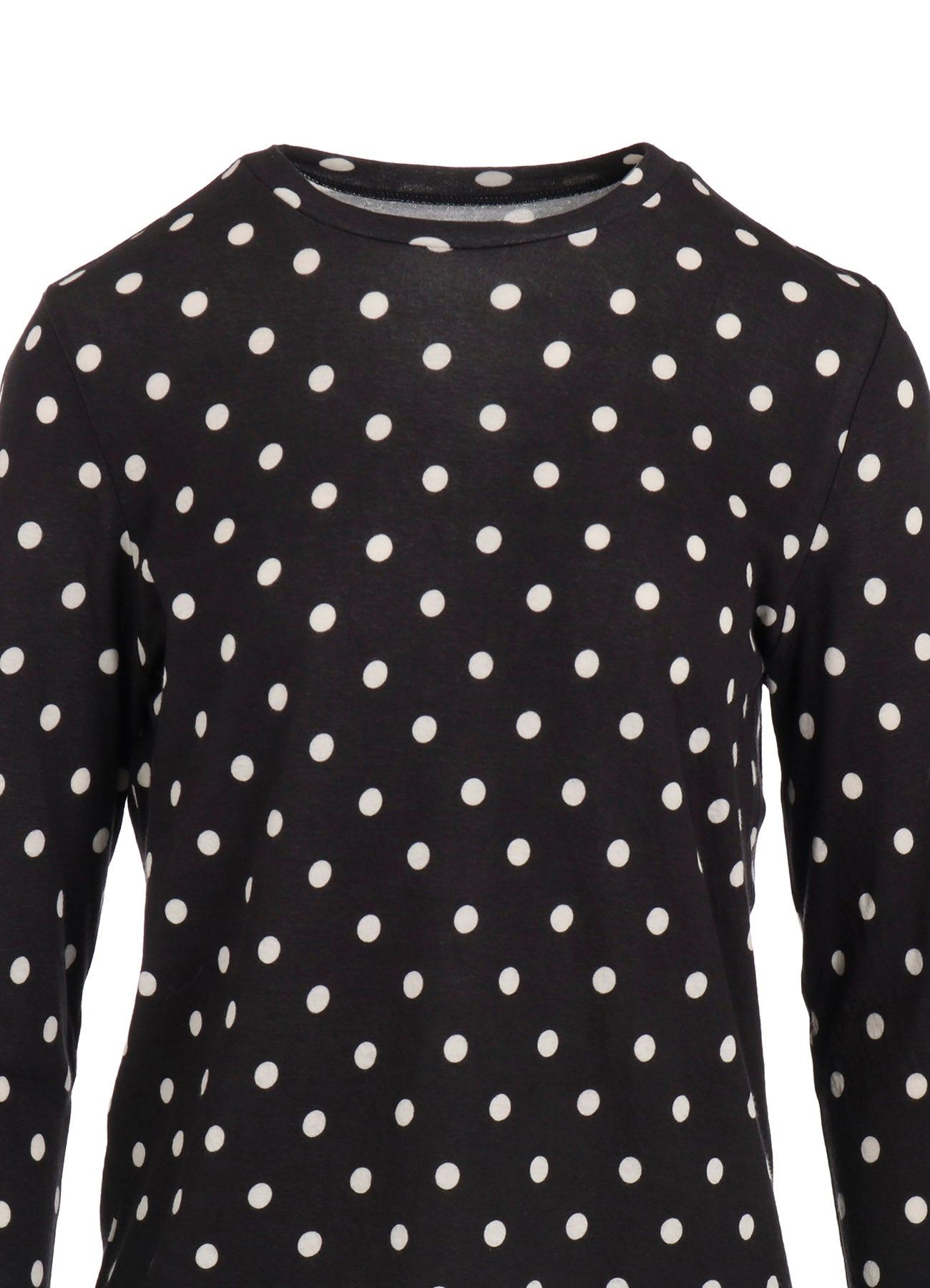 80/1 DUAL-LAYER JERSEY DOT PRINT CREW NECK SHIRT