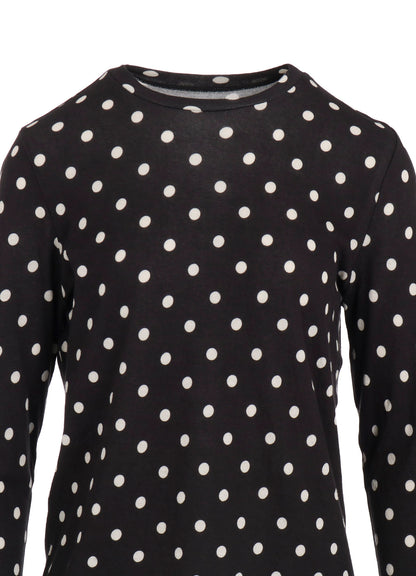 80/1 DUAL-LAYER JERSEY DOT PRINT CREW NECK SHIRT