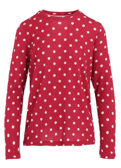 80/1 DUAL-LAYER JERSEY DOT PRINT CREW NECK SHIRT
