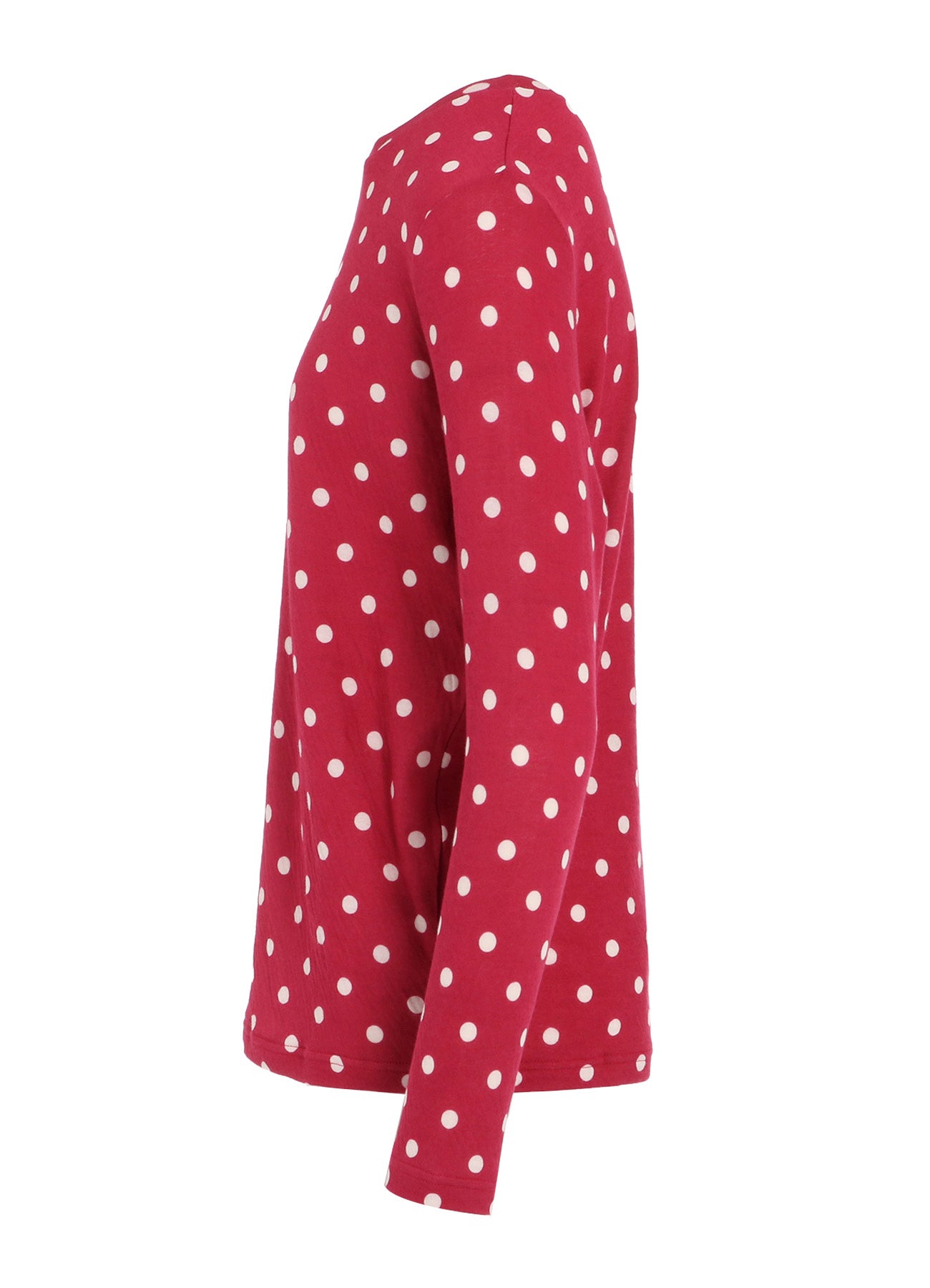 80/1 DUAL-LAYER JERSEY DOT PRINT CREW NECK SHIRT