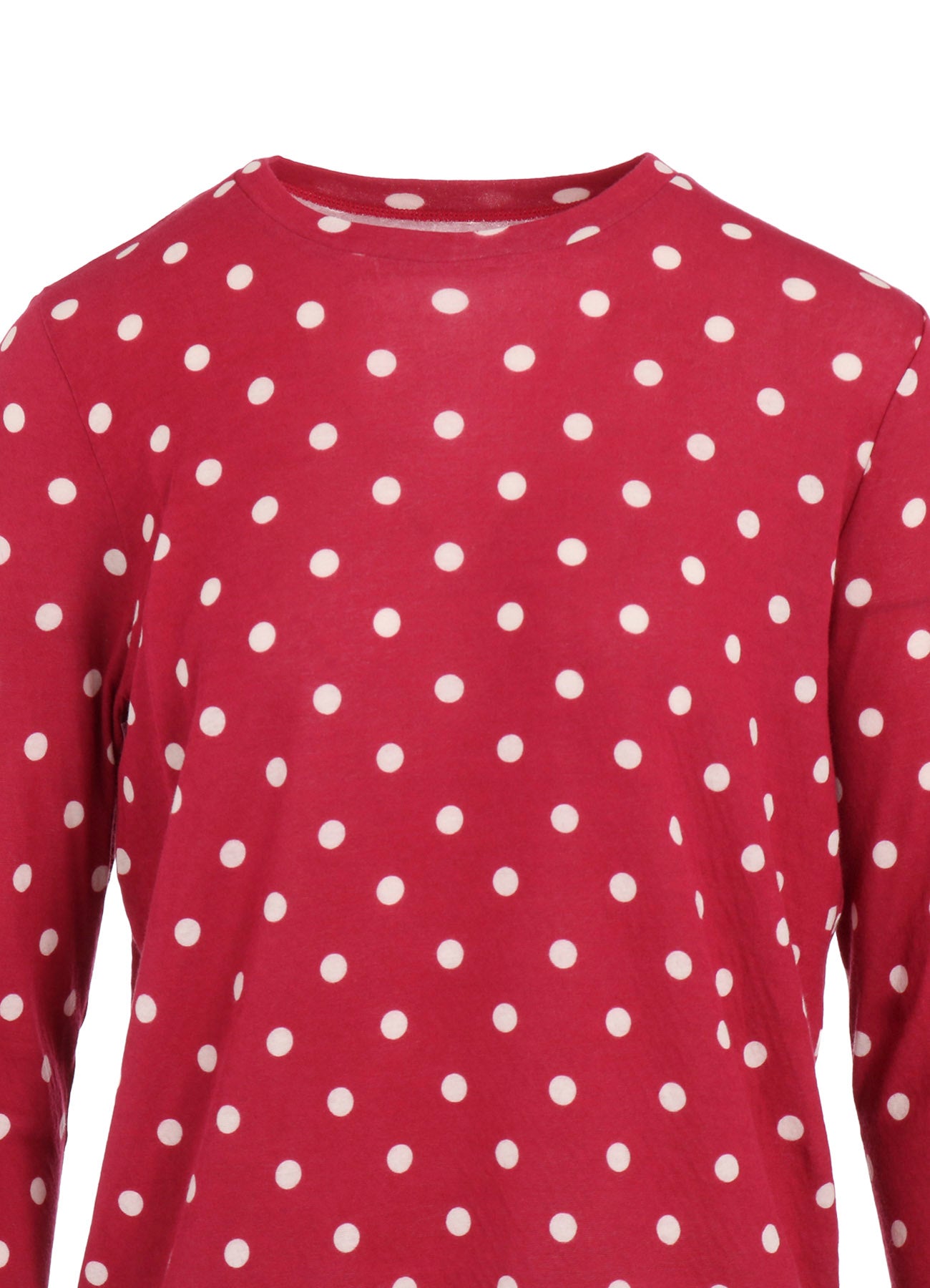80/1 DUAL-LAYER JERSEY DOT PRINT CREW NECK SHIRT