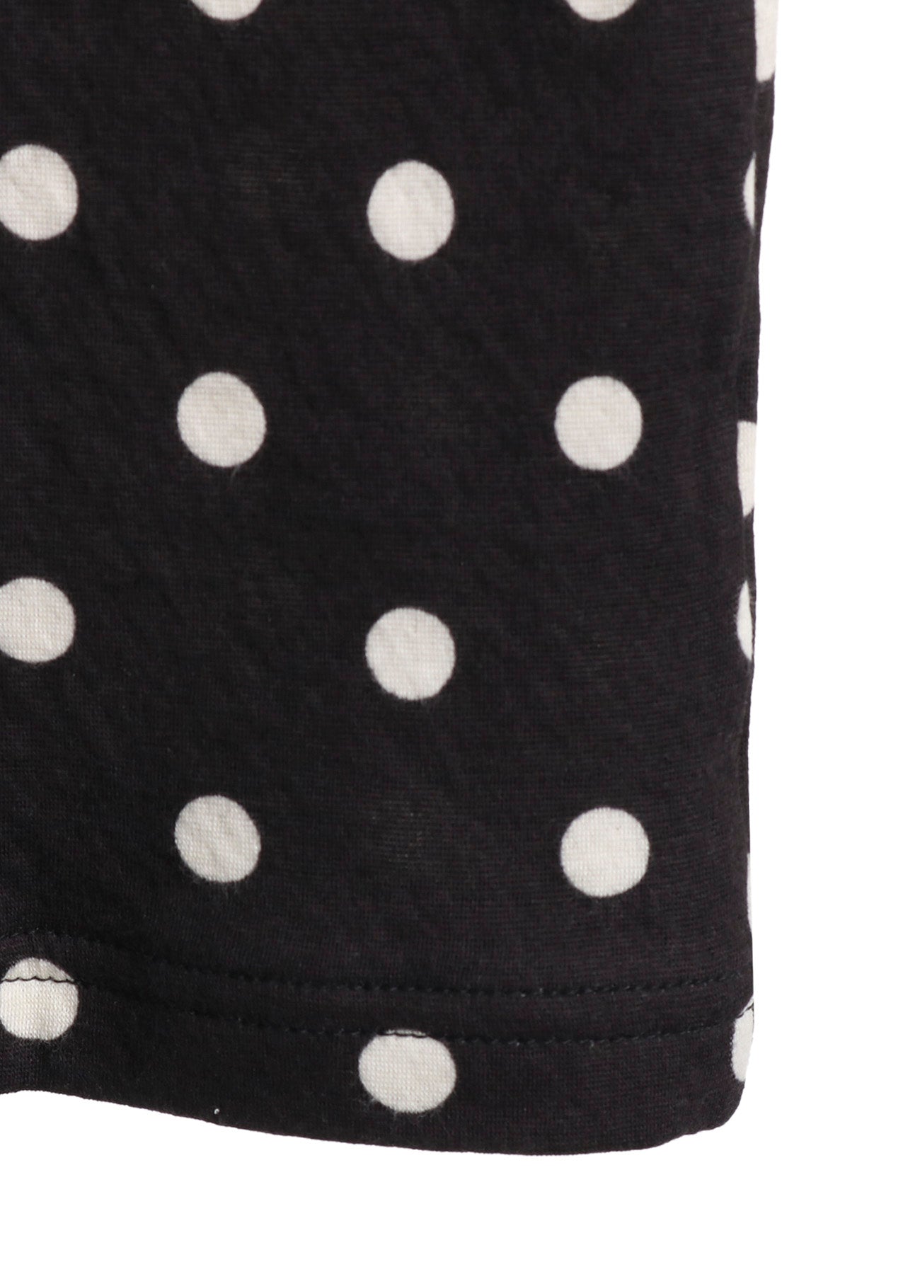 80/1 DUAL-LAYER JERSEY DOT PRINT BOTTLE NECK 3/4 SLEEVE SHIRT