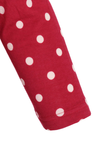 80/1 DUAL-LAYER JERSEY DOT PRINT BOTTLE NECK 3/4 SLEEVE SHIRT