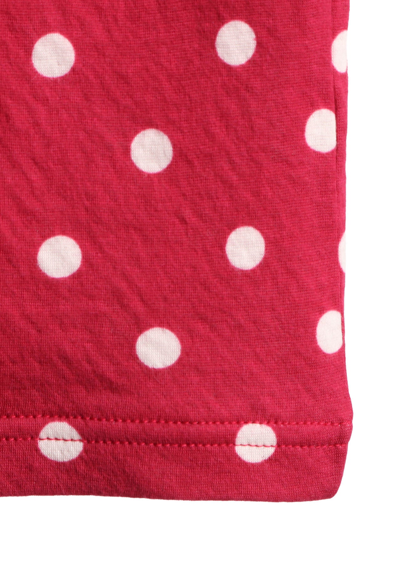 80/1 DUAL-LAYER JERSEY DOT PRINT BOTTLE NECK 3/4 SLEEVE SHIRT