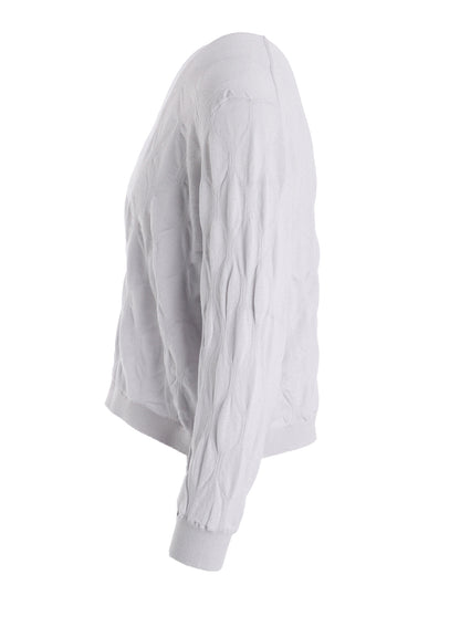 COTTON SILK SHIRRING KNIT PULLOVER