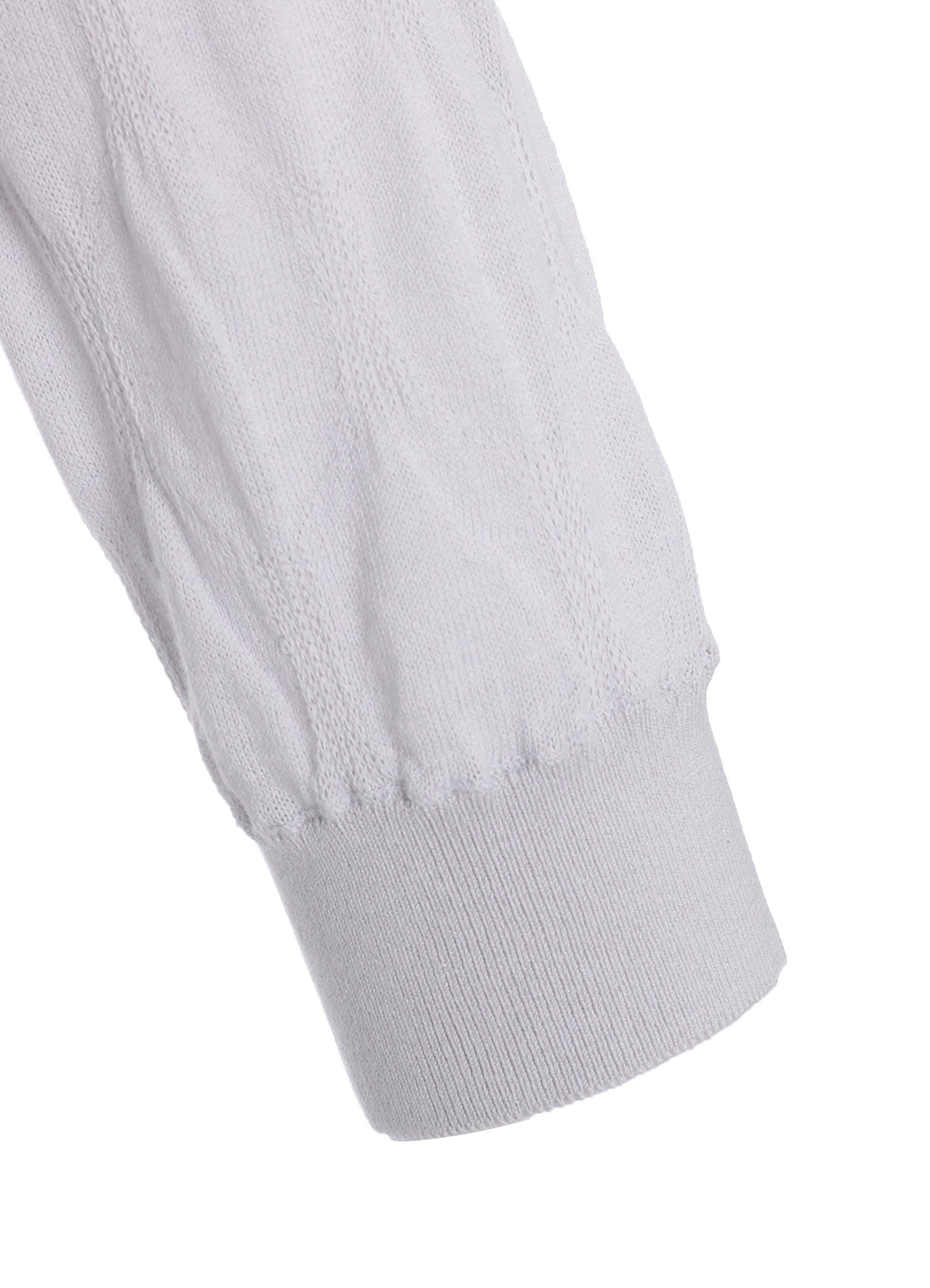 COTTON SILK SHIRRING KNIT PULLOVER