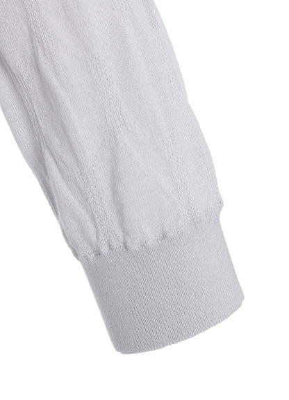 COTTON SILK SHIRRING KNIT PULLOVER