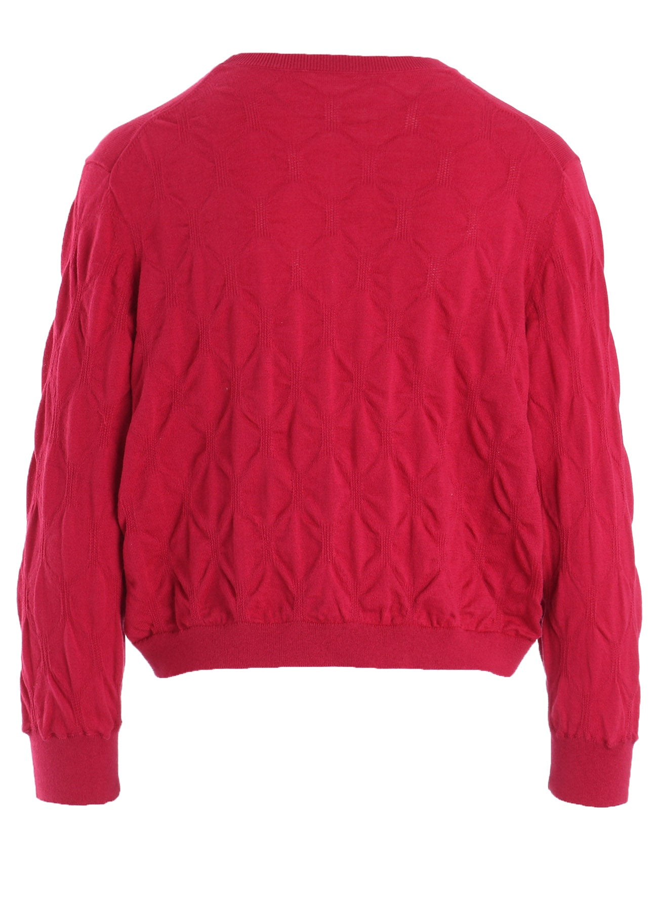 COTTON SILK SHIRRING KNIT PULLOVER