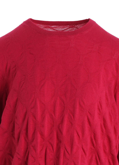 COTTON SILK SHIRRING KNIT PULLOVER