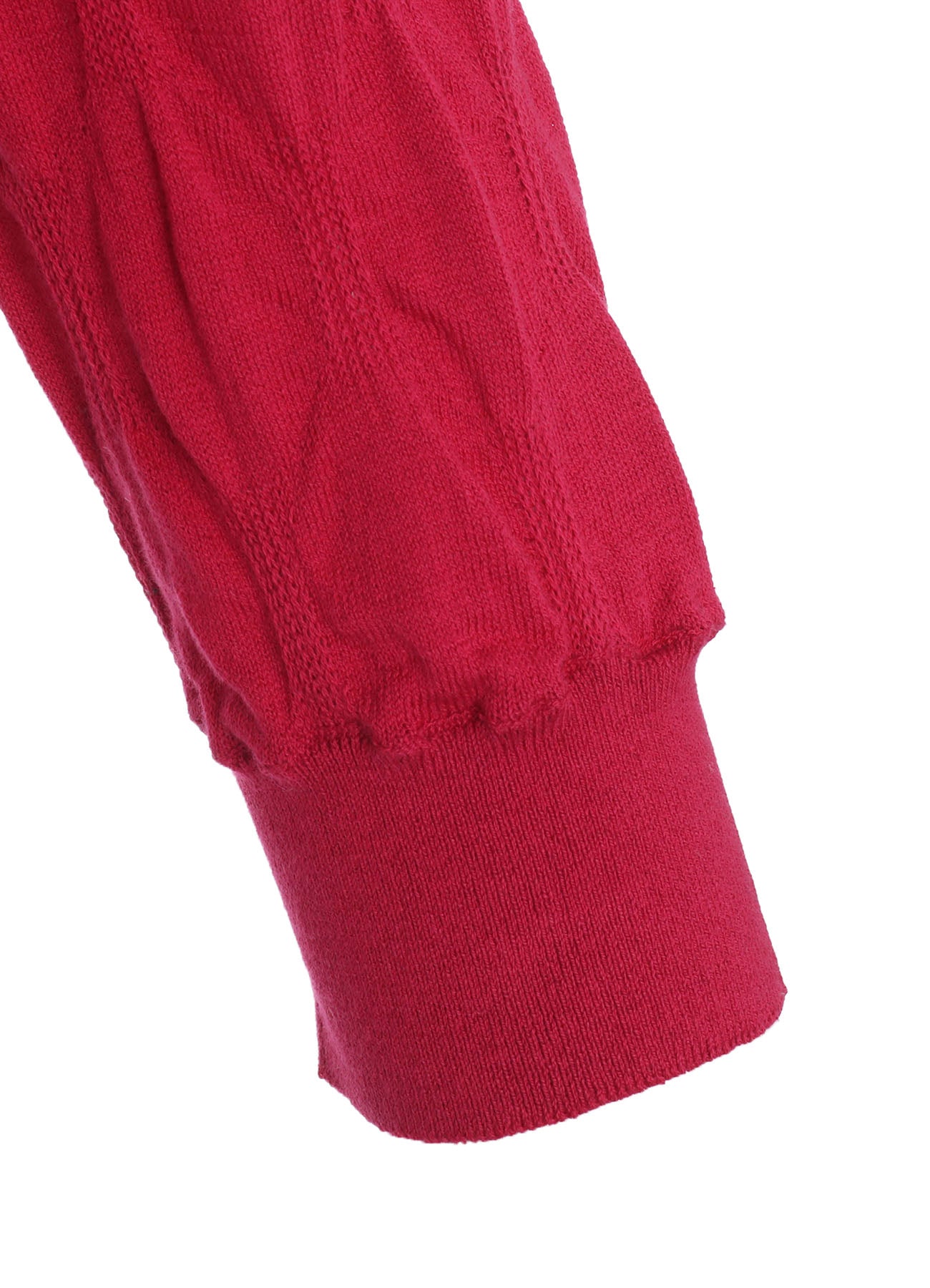 COTTON SILK SHIRRING KNIT PULLOVER