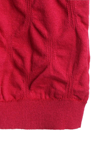 COTTON SILK SHIRRING KNIT PULLOVER