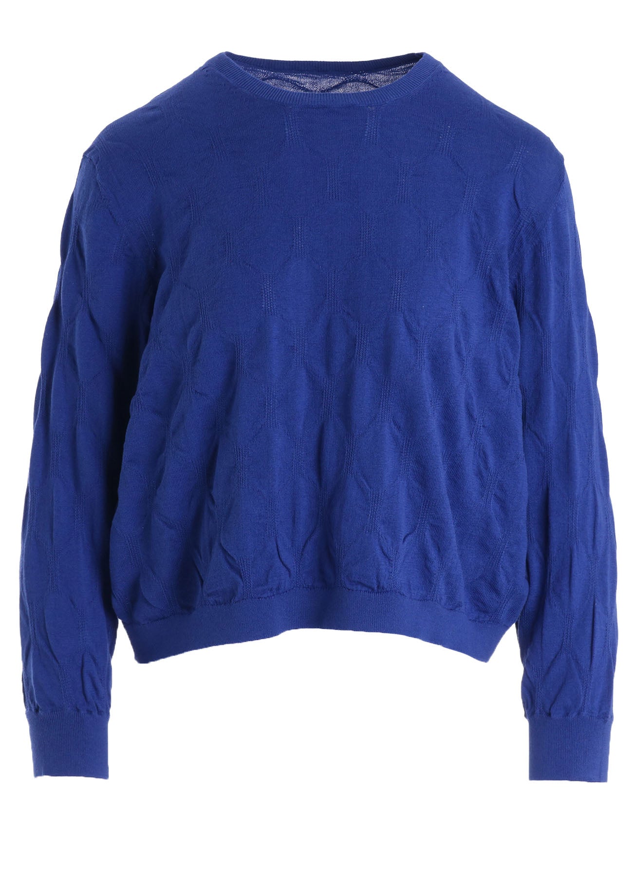 COTTON SILK SHIRRING KNIT PULLOVER