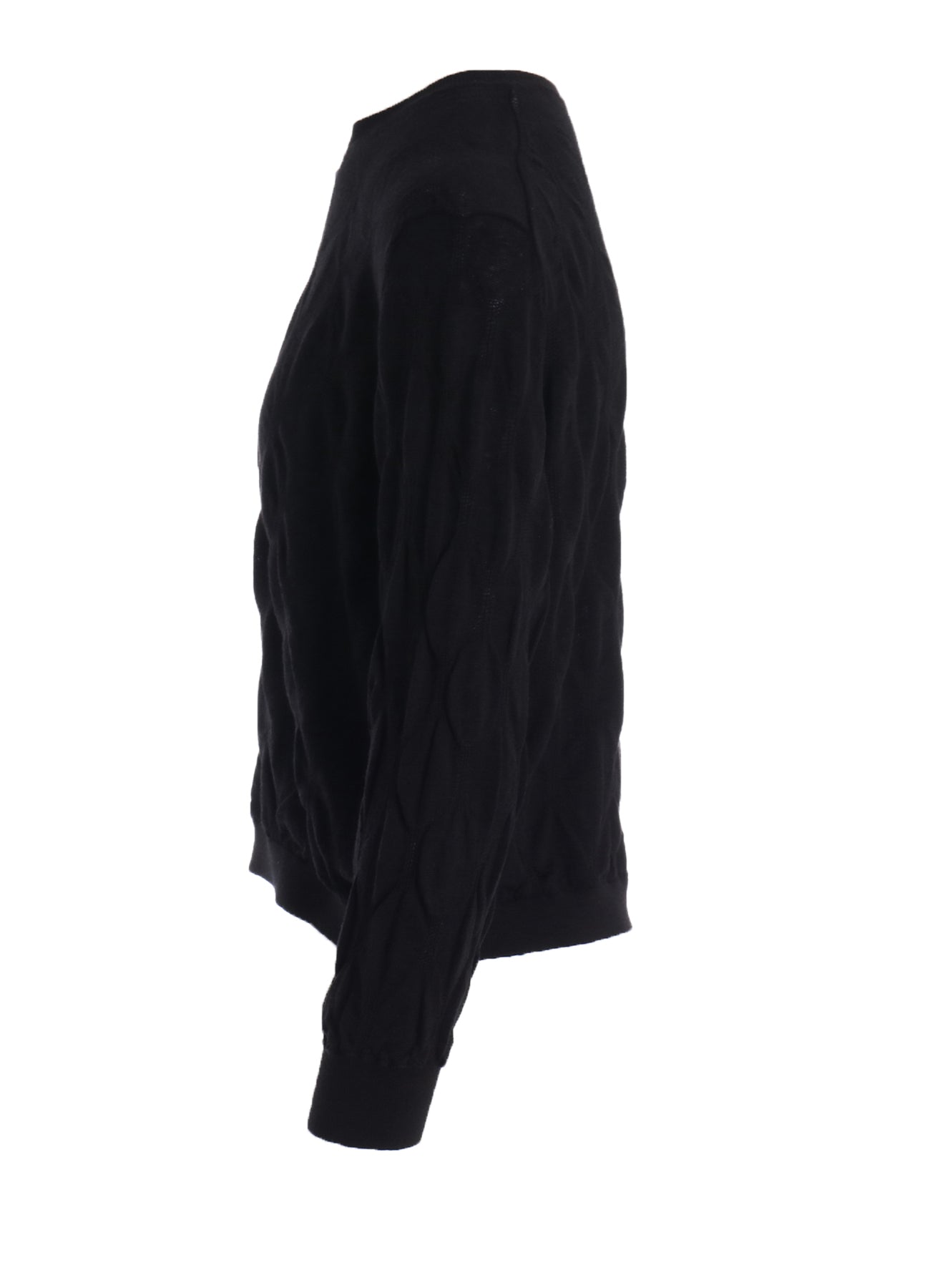 COTTON SILK SHIRRING KNIT PULLOVER