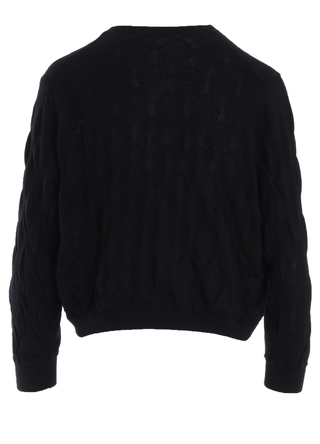 COTTON SILK SHIRRING KNIT PULLOVER