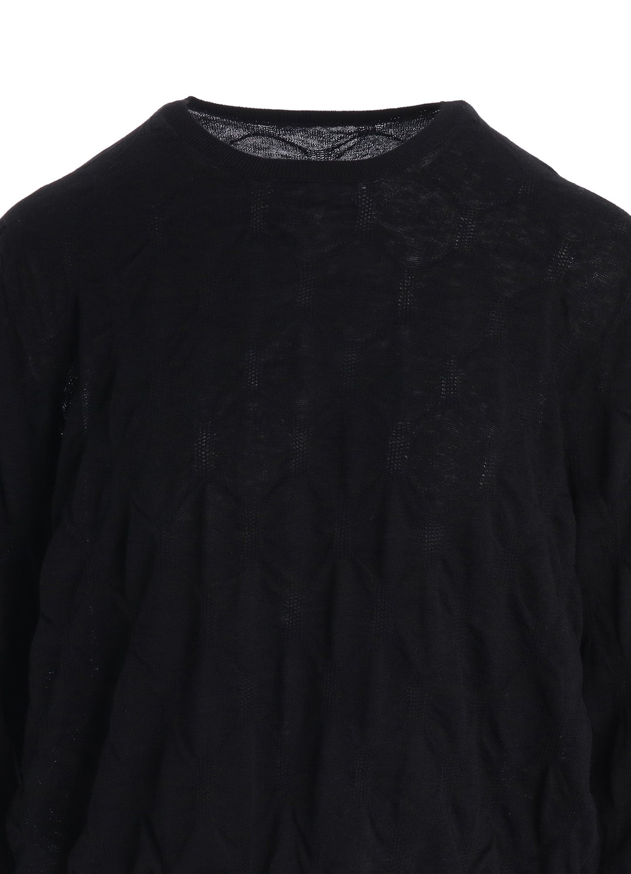 COTTON SILK SHIRRING KNIT PULLOVER