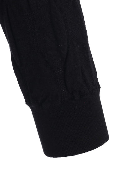 COTTON SILK SHIRRING KNIT PULLOVER