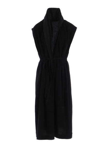 WOOL JERSEY + COTTON SILK LOAN LONG GILET