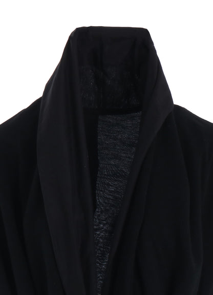 WOOL JERSEY + COTTON SILK LOAN LONG GILET