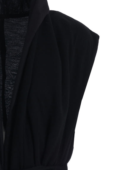 WOOL JERSEY + COTTON SILK LOAN LONG GILET