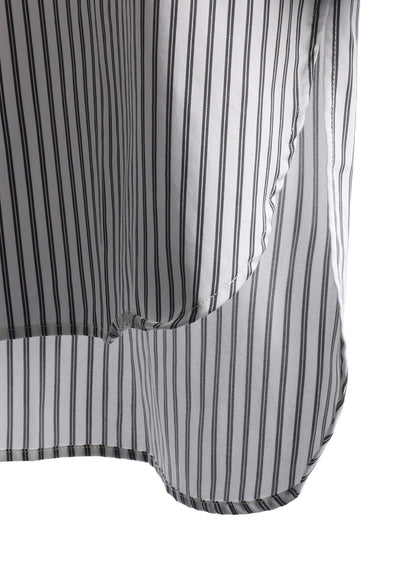 SATIN STRIPE FLOWER PRINT SHIRT