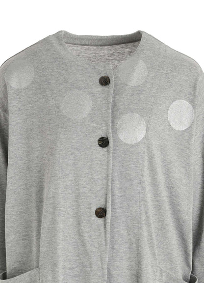 40/1 COTTON RAYON JERSEY DOT PRINT CARDIGAN