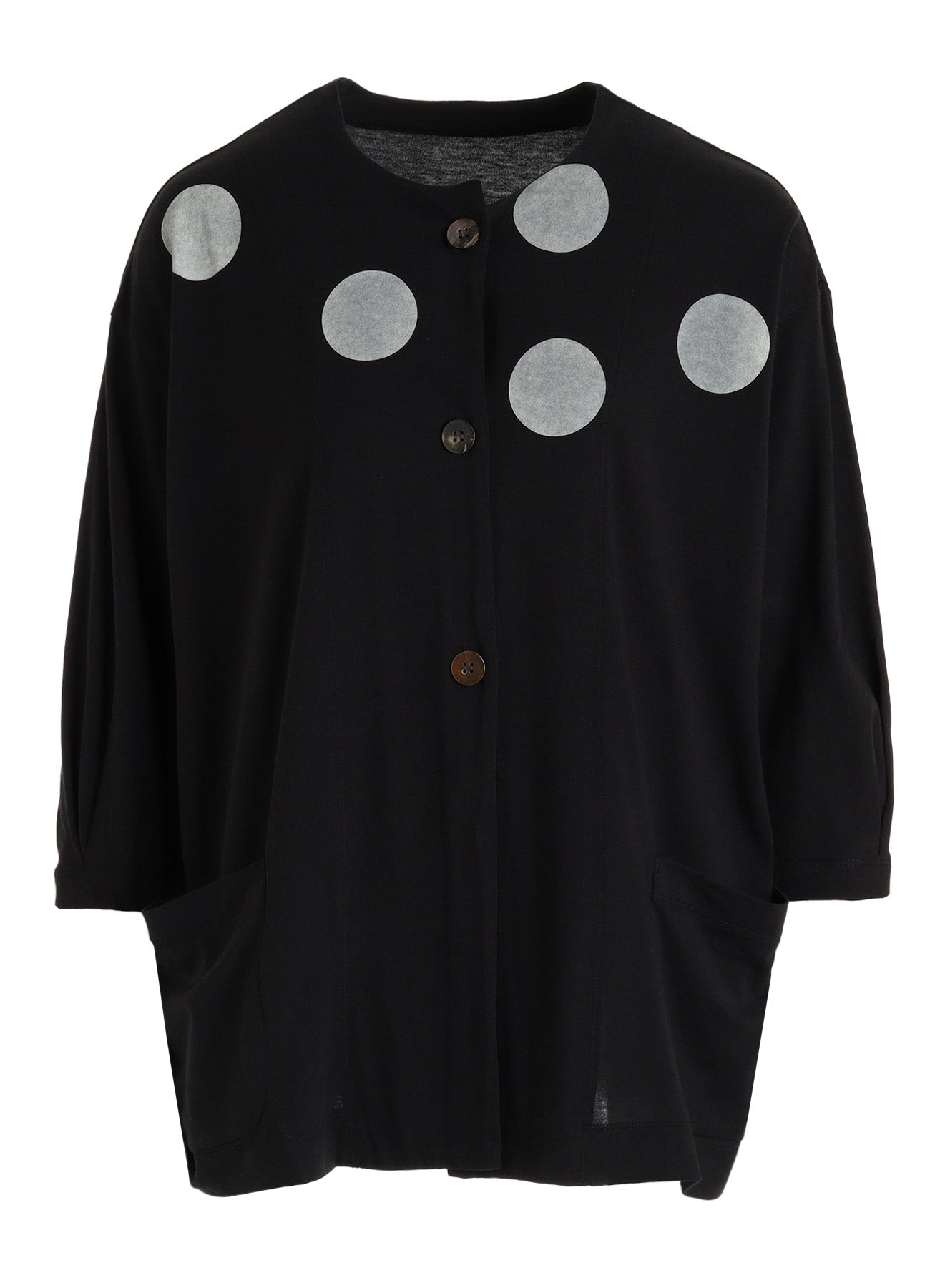 40/1 COTTON RAYON JERSEY DOT PRINT CARDIGAN