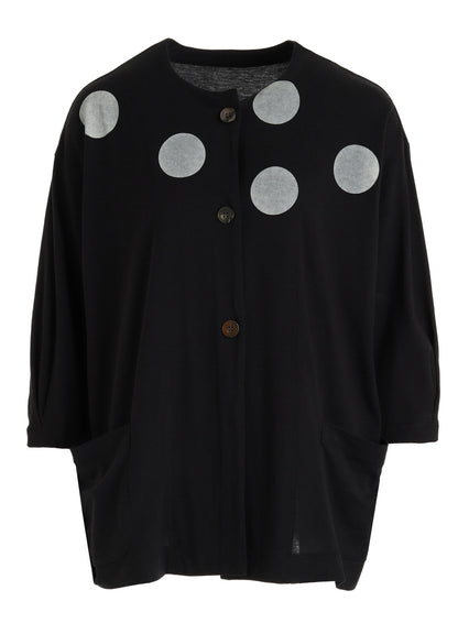 40/1 COTTON RAYON JERSEY DOT PRINT CARDIGAN