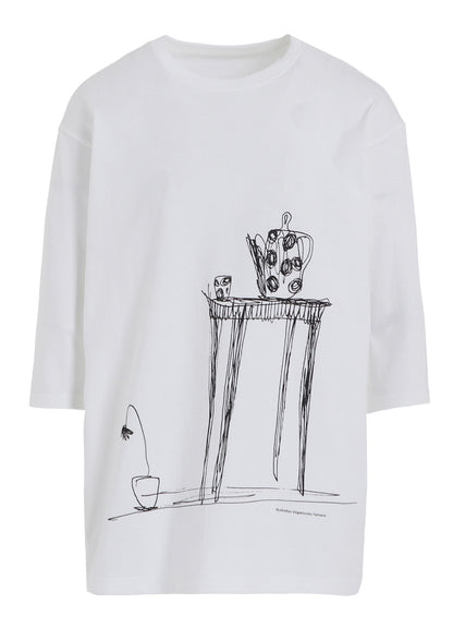 20/1 COMBED JERSEY POT & TABLE PRINT 3/4 SLEEVE SHIRT