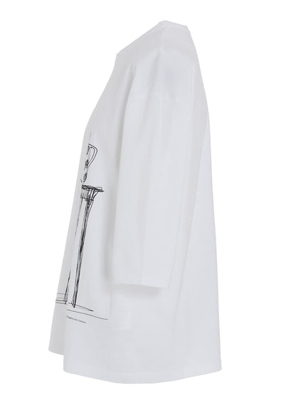 20/1 COMBED JERSEY POT & TABLE PRINT 3/4 SLEEVE SHIRT