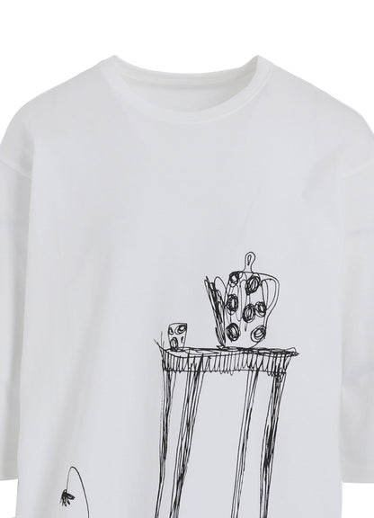 20/1 COMBED JERSEY POT & TABLE PRINT 3/4 SLEEVE SHIRT