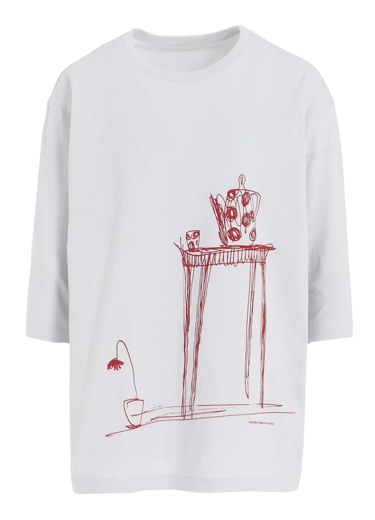 20/1 COMBED JERSEY POT & TABLE PRINT 3/4 SLEEVE SHIRT