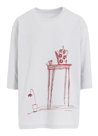 20/1 COMBED JERSEY POT & TABLE PRINT 3/4 SLEEVE SHIRT