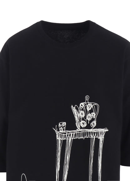 20/1 COMBED JERSEY POT & TABLE PRINT 3/4 SLEEVE SHIRT