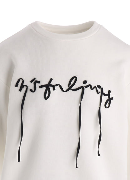 COTTON CELLULOSE FLEECE TAPE EMBROIDERY PULLOVER