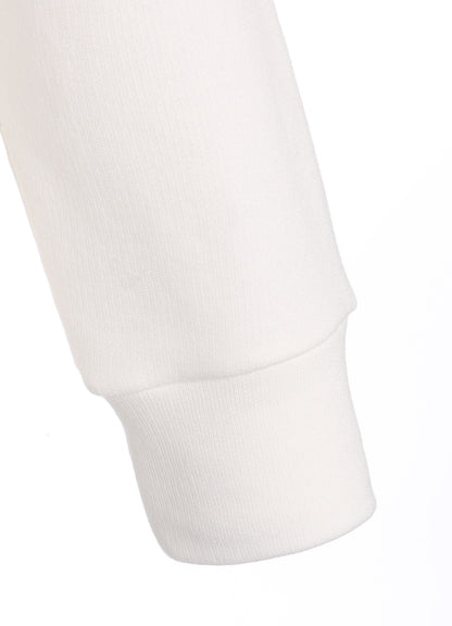 COTTON CELLULOSE FLEECE TAPE EMBROIDERY PULLOVER