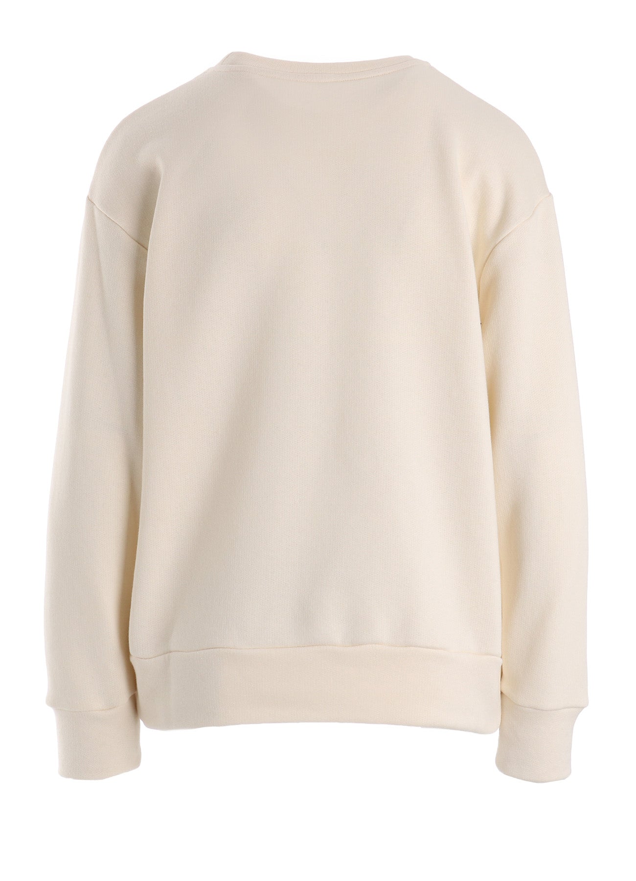 COTTON CELLULOSE FLEECE TAPE EMBROIDERY PULLOVER