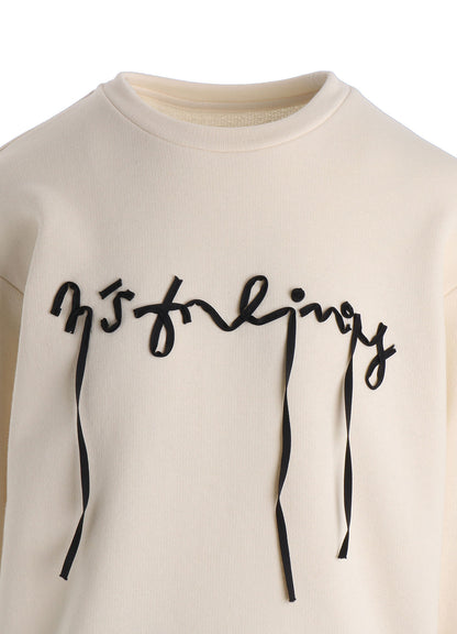 COTTON CELLULOSE FLEECE TAPE EMBROIDERY PULLOVER