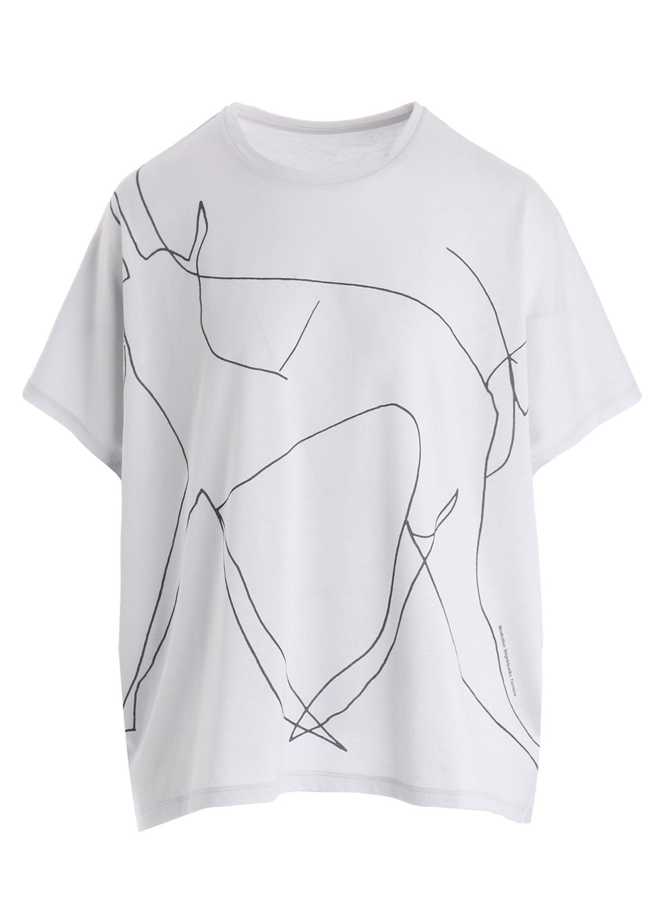 COTTON RAYON JERSEY DRAWING PRINT SHIRT