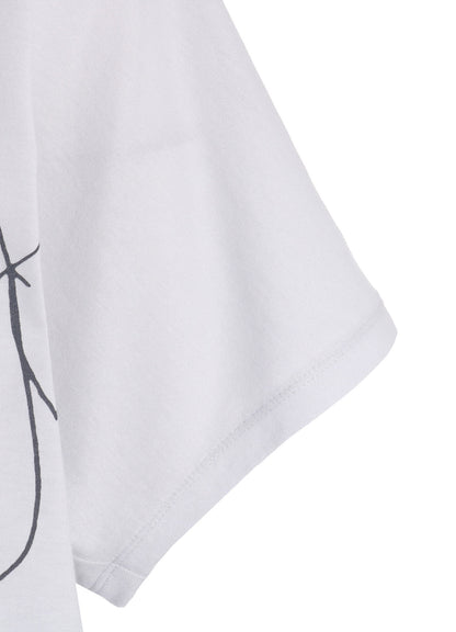 COTTON RAYON JERSEY DRAWING PRINT SHIRT