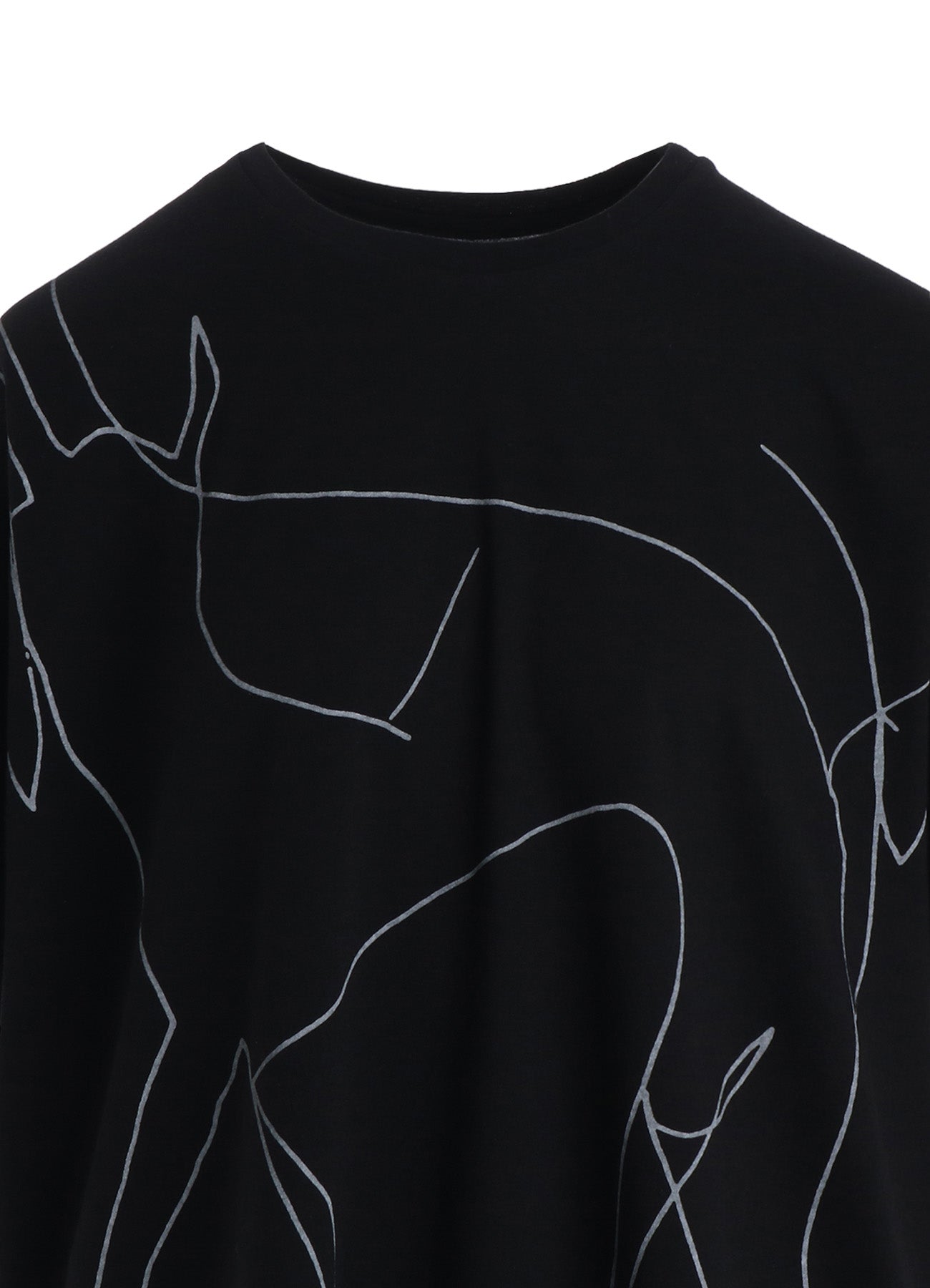 COTTON RAYON JERSEY DRAWING PRINT SHIRT