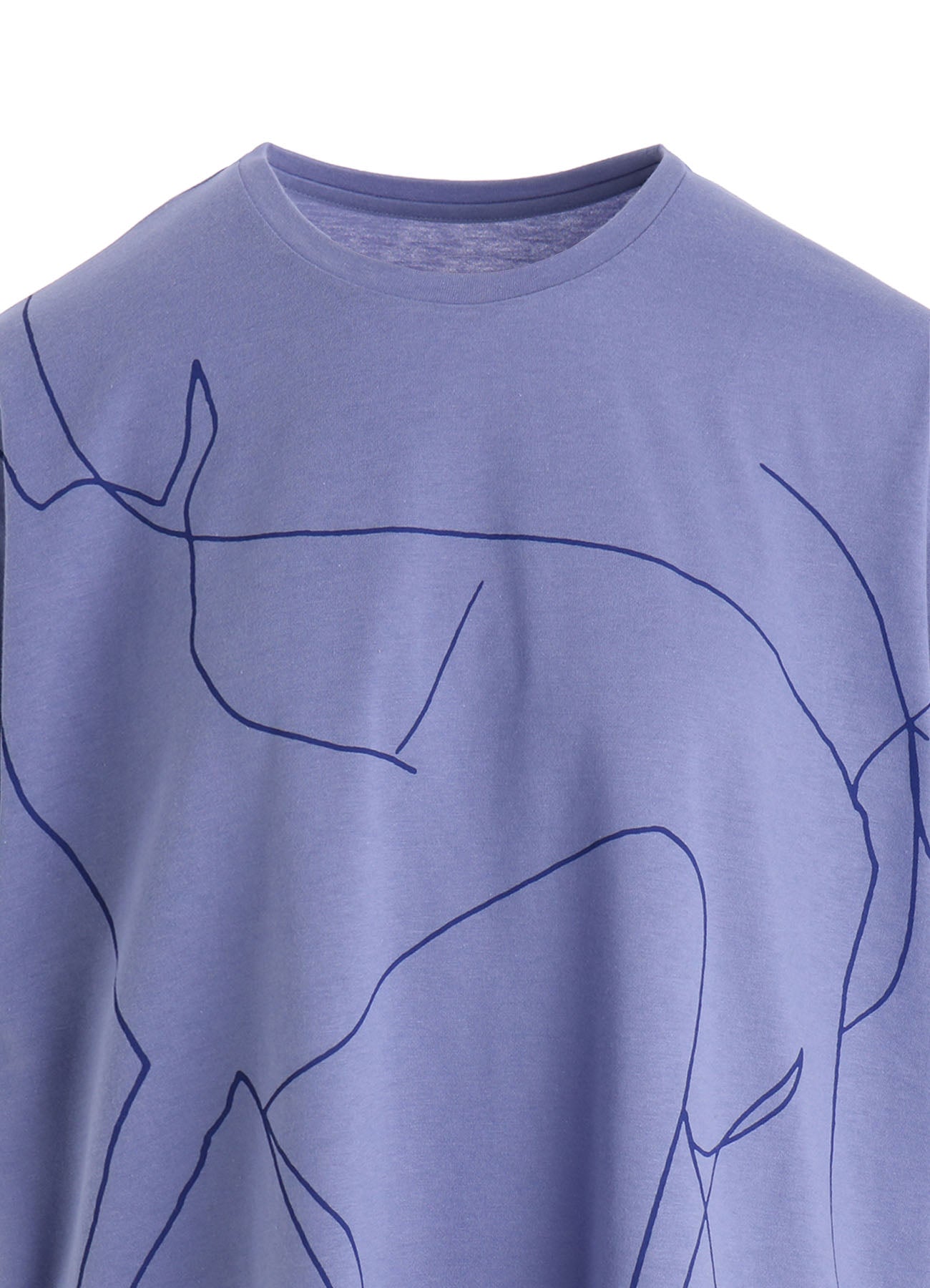 COTTON RAYON JERSEY DRAWING PRINT SHIRT