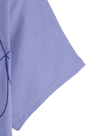 COTTON RAYON JERSEY DRAWING PRINT SHIRT