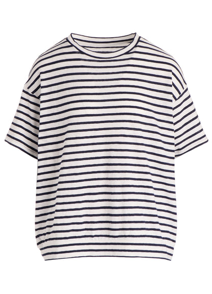 SOFT COTTON JERSEY BORDER SHORT SLEEVE SHIRT