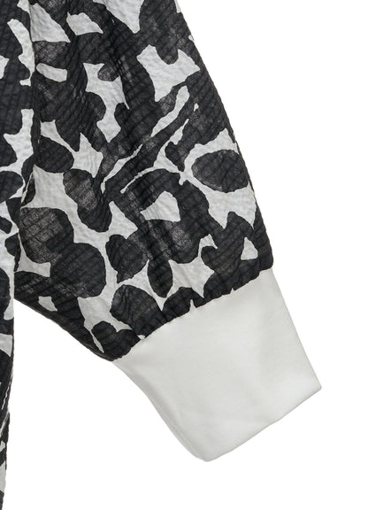 COTTON RIPPLE MOSAIC FLOWER PRINT SHIRT CARDIGAN