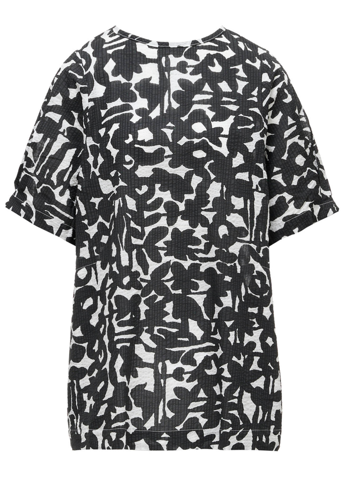COTTON RIPPLE MOSAIC FLOWER PRINT TUNIC